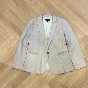 J.Crew Linen Blend Blazer | Size 8 | Summer Work Staple | Light Beige